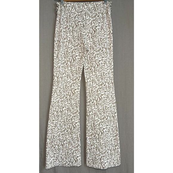 Elodie Flare Y2K Jacquard O-ring P Pants Pull On Euphoria Tan Print Size Small - Picture 10 of 10